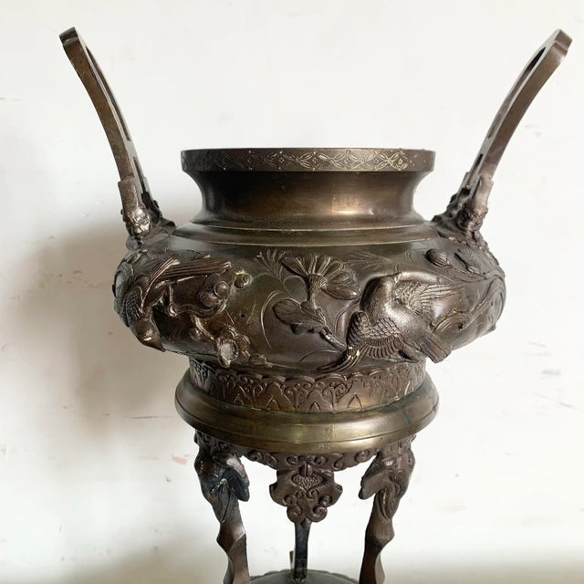 Metal Antique Chinese Bronze Censer/Incense Burner For Sale - Image 7 of 10