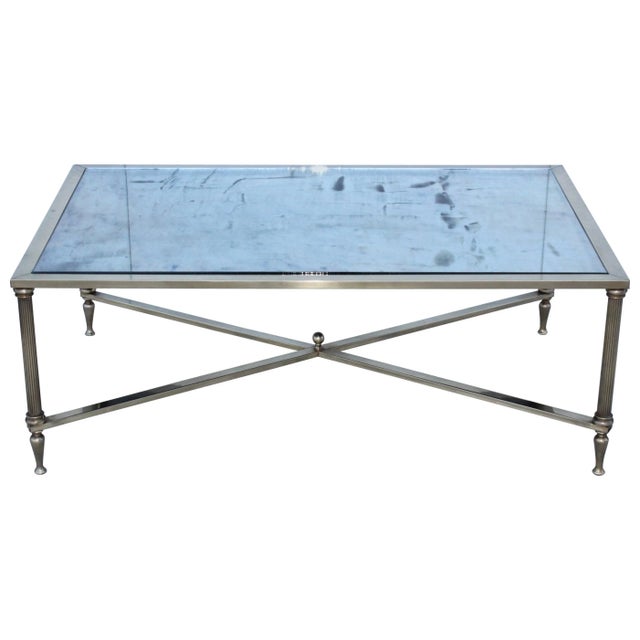 1950s Mid-Century Modern French Brass Coffee Table For Sale - Image 9 of 9