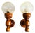 Portuguese Rustic Wood and Glass Wall Sconces, 1990s, Set of 2 For Sale