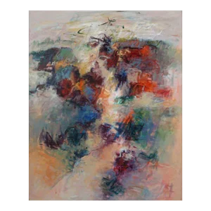 Mary Lou Siefker Acrylic Painting on Canvas Titled “Celebration IV”