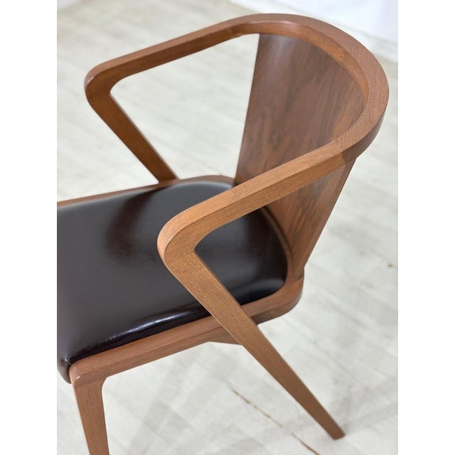 Vintage Armchair in Leatherette and Wood For Sale - Image 6 of 9