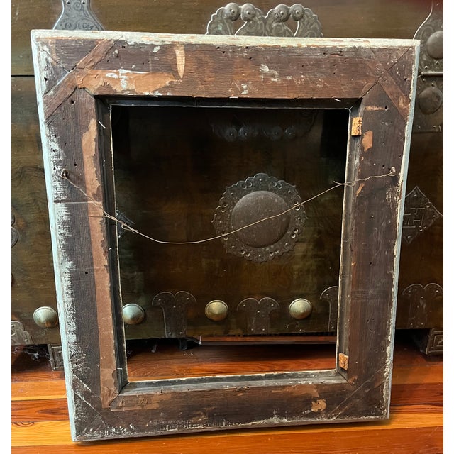 Antique 18th Century French Louis XVI Gray Painted Carved Wood Picture Frame For Sale - Image 9 of 13