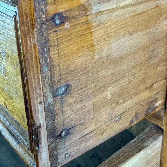 Goldenrod Antique Wooden Two Drawer Tabletop Cabinet With Dome Treasure Chest Top in Golden Brown For Sale - Image 8 of 16