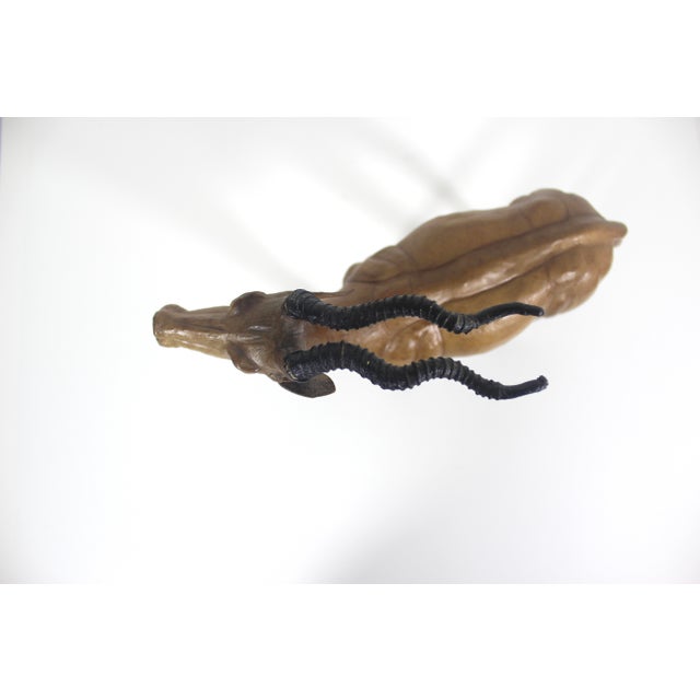 Animal Skin Vintage Leather Wrapped Antelope or Impala Animal Figurine For Sale - Image 7 of 9