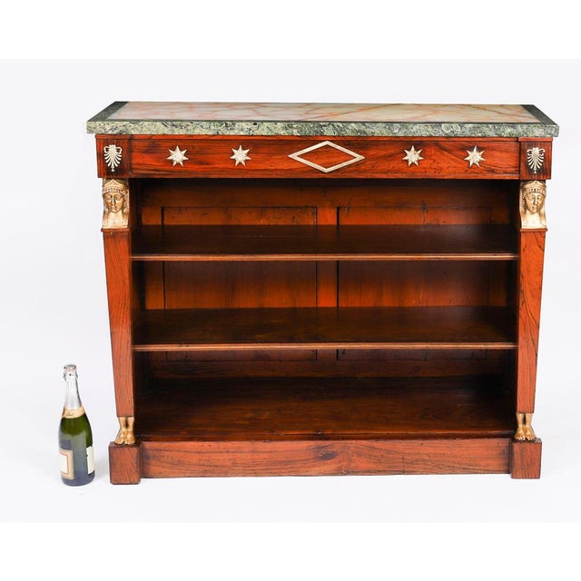 Antique Mid-19th Century Empire French Marble Top Open Bookcase For Sale - Image 17 of 18