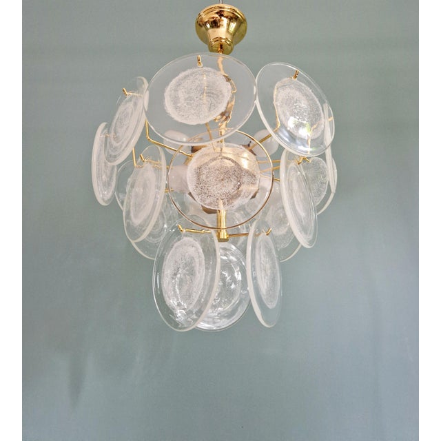 Mid-Century Modern Murano Glass Disc Chandelier, Italy, 1970 For Sale - Image 3 of 17