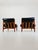 Mid-Century Lounge Chairs in Leather and Oak by Eric Merthen for Ire Möbler, Sweden, 1960s, Set of 2 For Sale - Image 5 of 11