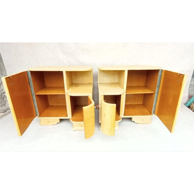 Art Deco Bedside Tables by Jindřich Halabala for Up Závody, 1950s, Set of 2 For Sale - Image 16 of 18