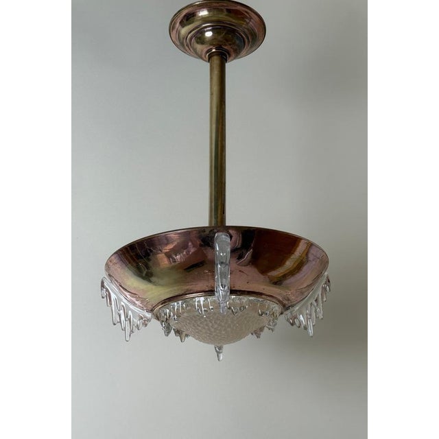 Art Deco French Ice Glasss and Icicles Chandelier by Ezan, 1930s For Sale - Image 14 of 15