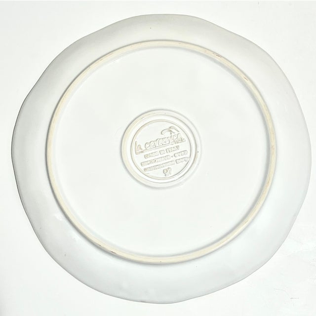 Handpainted Italian Lemon Dinner Plates Blue White Citrus Dining - Set of 12 For Sale - Image 9 of 13