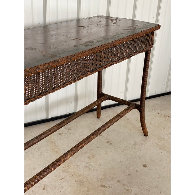 Antique Victorian Wicker Console Chairish