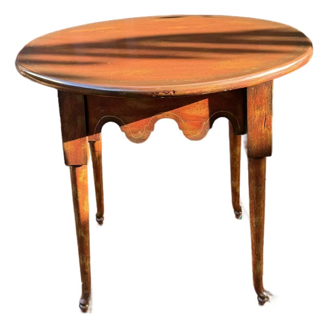 1990s Maitland-Smith Handcrafted Oval Side Table For Sale