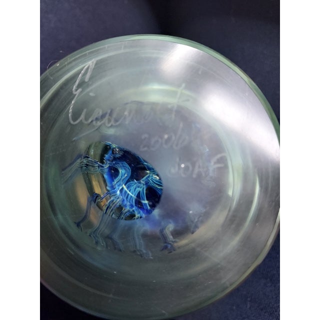 Robert Eickholt Blown Glass Jelly Fish Sculpture Paperweight Signed on Base "Eickholt 2006 Coaf" For Sale In New York - Image 6 of 9