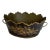 French Black and Gold Hand Painted Oval Monteith Form Tole Cachepot For Sale