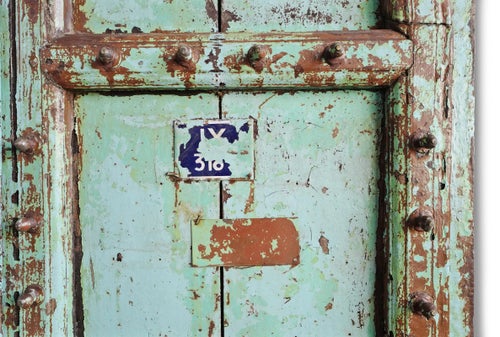 Antique Indian Turquoise Wood Doors Sculptural Wall Objects