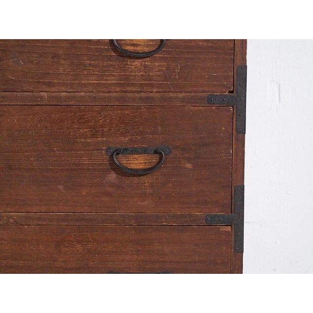 Wood Antique Japanese Tansu For Sale - Image 7 of 13