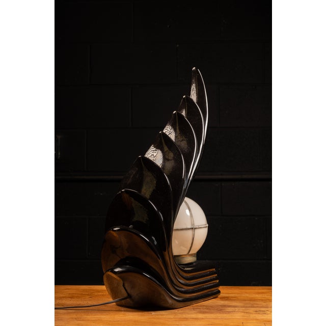 C. 1980s Porcelain Art Deco Revival Lamp For Sale In Chicago - Image 6 of 6