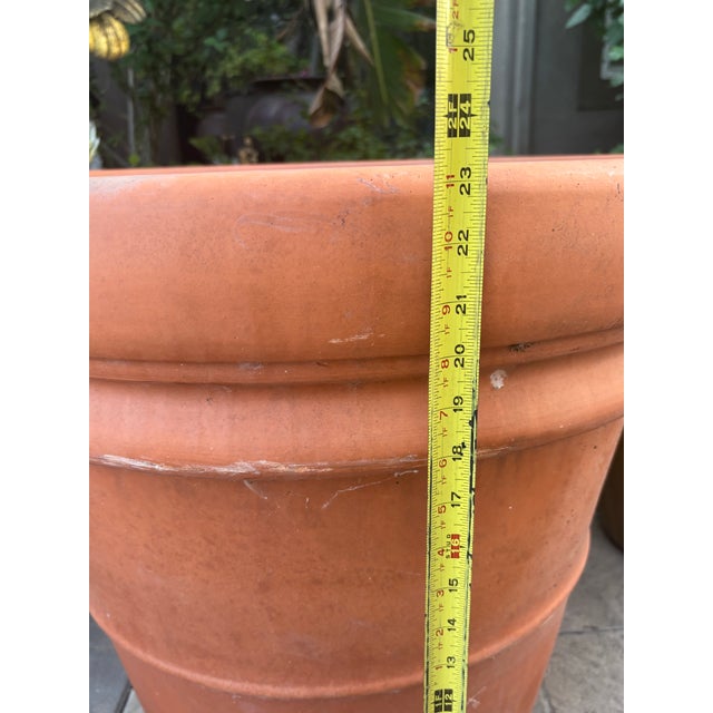 Terra Cotta Large Vintage Italian Terracotta Garden Planter With Rolled Rim, Tuscany For Sale - Image 8 of 12