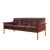 Danish Brown Leather Sofa by Hans Olsen for CS Møbler, 1960s For Sale