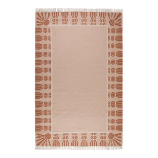 Part & Parcel Goods Wool Tassel Rug, 2’6” x 10', Bisque, Topaz and Eggshell For Sale