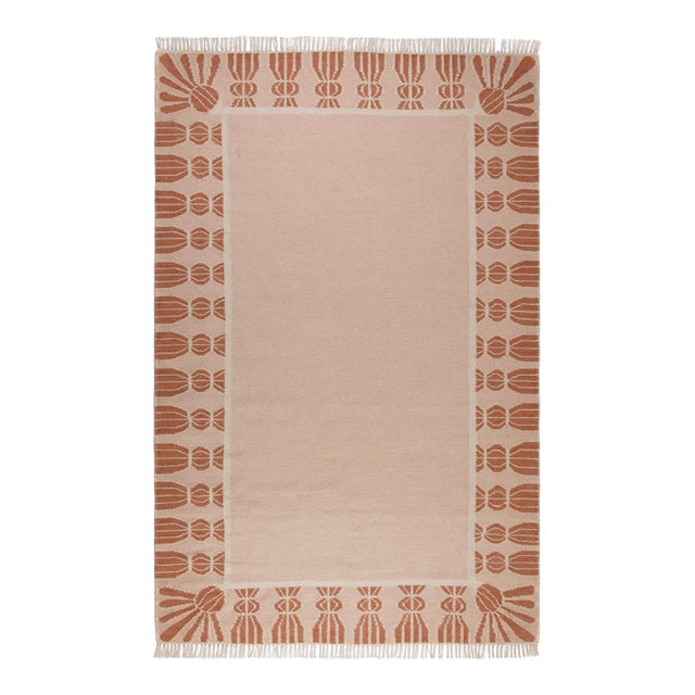 Part & Parcel Goods Wool Tassel Rug, 2’6” x 10', Bisque, Topaz and Eggshell For Sale