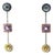 18k White Gold Multicolor Sapphire & Diamond Drop Dangle Earrings, Pair For Sale