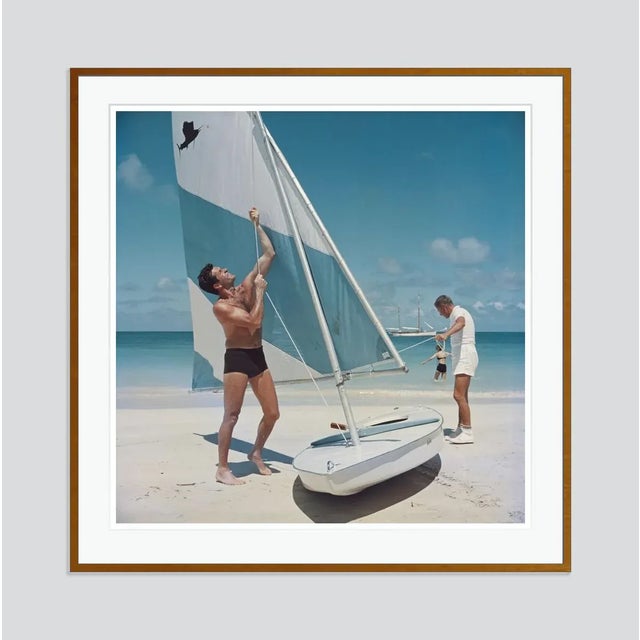 Modern Boating in Antigua 1961 by Slim Aarons Framed C-Print Photograph For Sale - Image 3 of 3