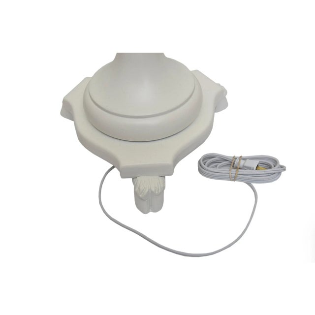 Vintage Sirmos Rams Head White Painted Wood and Original Brass Fittings Floor Lamp Restored For Sale - Image 12 of 13