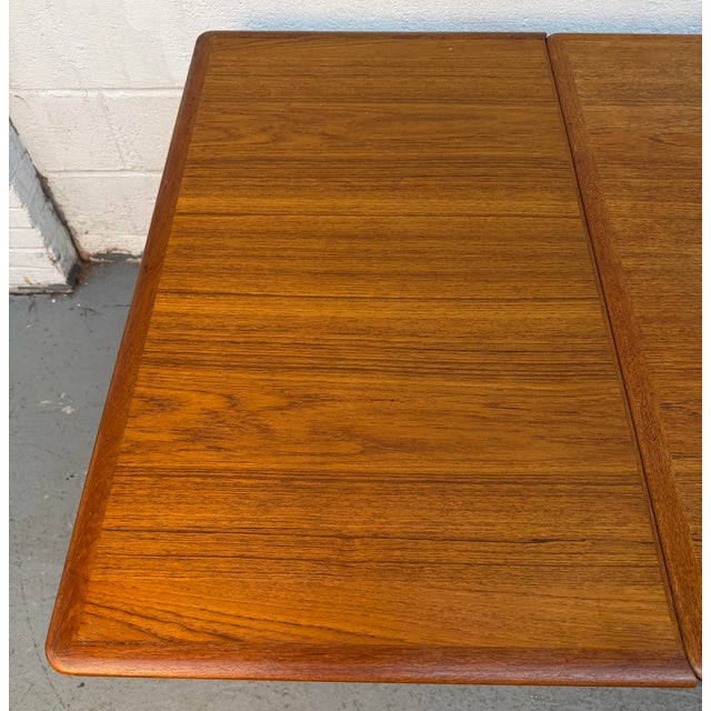 MM Moreddi Mid 20th Century Skovmand & Andersen for Moreddi Teak Draw-Leaf Dining Table For Sale - Image 4 of 17