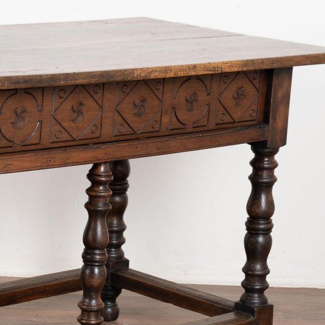 Early 19th Century Carved Chestnut Console Table With Two Drawers For Sale - Image 15 of 18