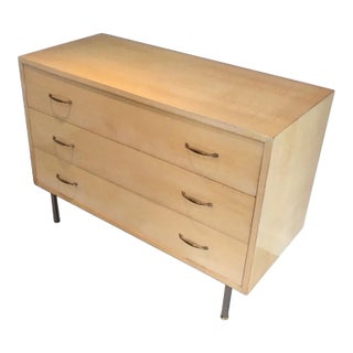 Egg Shell Lacquered Commode on Brushed Steel Feet, French, circa 1970 For Sale