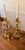 Ornate Gold Candle Holders With Crystal Prisms For Sale - Image 11 of 12