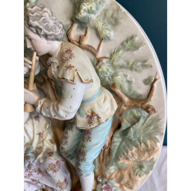 Vintage Arnart Creation Victorian Couple Porcelain Wall Art Hanging Decor For Sale - Image 4 of 8