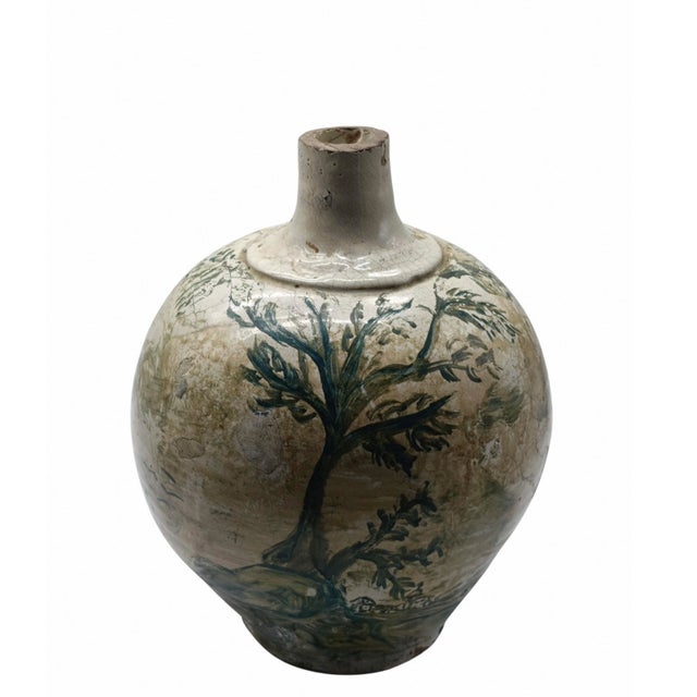 Hand-Painted Majolica Ceramic Bottle, 1890s For Sale - Image 10 of 11