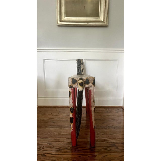 Late 20th Century Late 20th Century Primitive Painted Horse Bench For Sale - Image 5 of 8