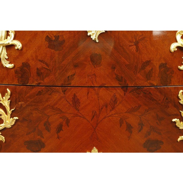 Brown Commode with Marquetery and Gilt Bronze Decoration For Sale - Image 8 of 18