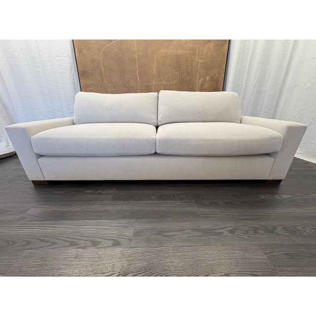 Rh Maxwell 8' Classic Sofa — 2-Cushion | Perennials Performance Linen Weave | Dove For Sale - Image 11 of 18