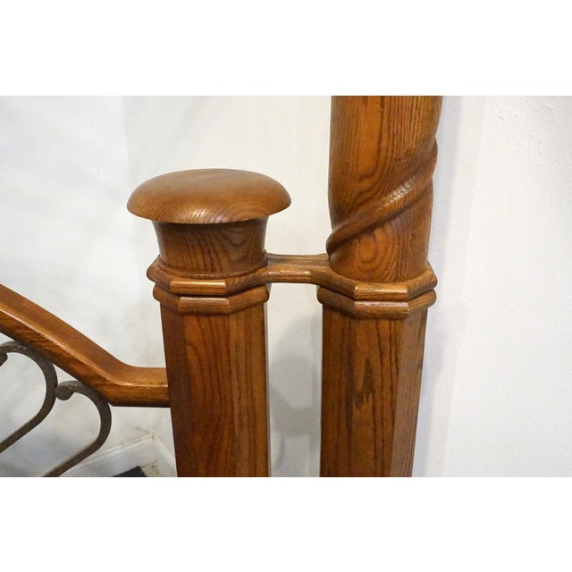 Thomasville Thomasville Furniture Renaissance Collection Solid Oak Adjustable King / Queen Size Canopy Bed 34511-475 For Sale - Image 4 of 18