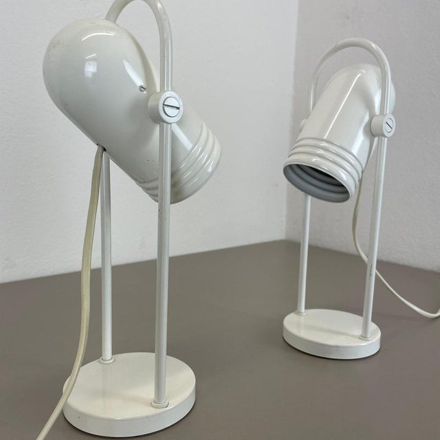 White White Metal Table Lights by Rolf Krüger for Heinz Neuhaus Leuchten, 1970s, Set of 2 For Sale - Image 8 of 18