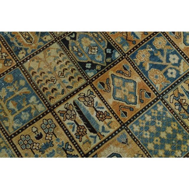 1970s Vintage Persian Handmade Wool Cotton Blue Area Rug For Sale - Image 10 of 11