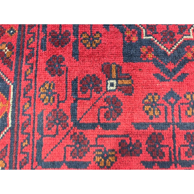 Red and Navy Tribal Geometric Runner Rug, 2'9" X 15'6" For Sale - Image 9 of 17