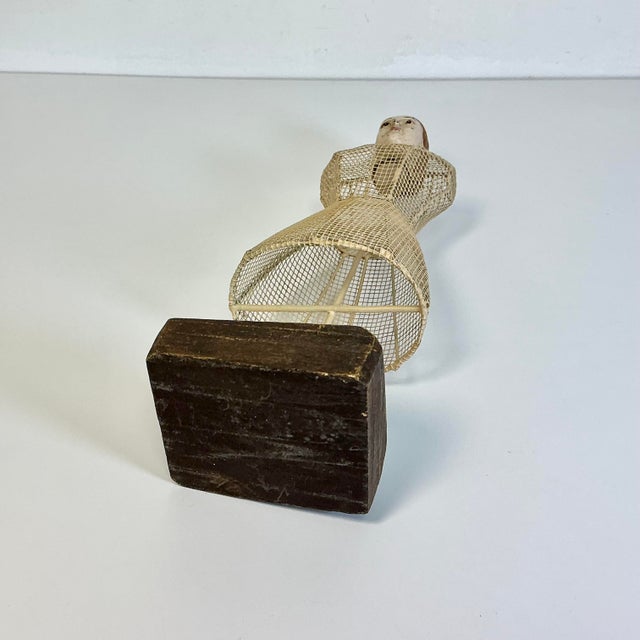 1960s Vintage French Boho Chic Tabletop Tole Mesh Tabletop Mannequin Sculpture For Sale - Image 11 of 12