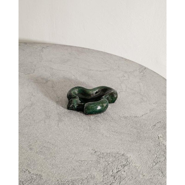 French Mid-Century Green Ceramic Ashtray by Georges Jouve, 1950s For Sale - Image 3 of 6
