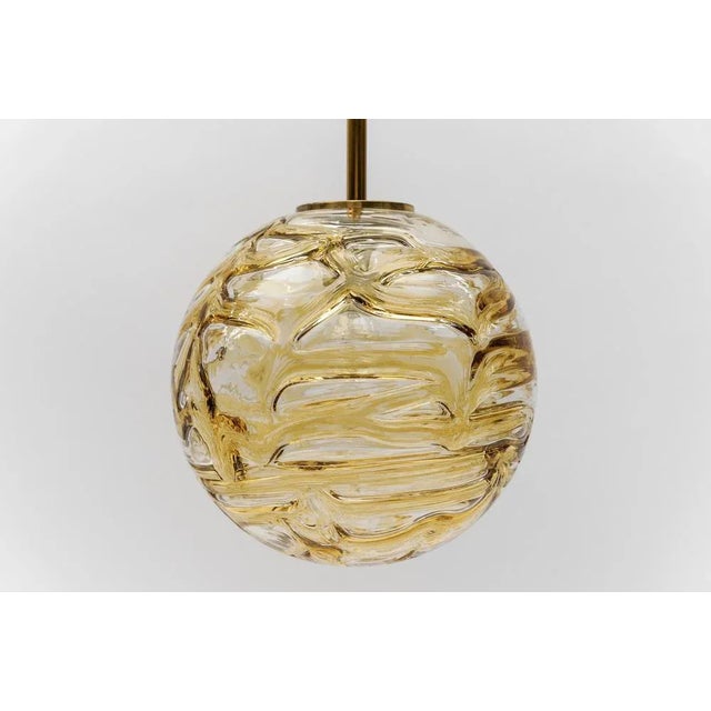 Yellow Murano Glass Ball Pendant Lamp from Doria Leuchten, 1960s For Sale - Image 6 of 9