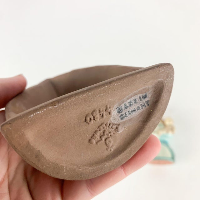 Brown Rare Vintage Karlsruhe Germany Madonna Child Jesus Pottery Figurine Shrine House For Sale - Image 8 of 10