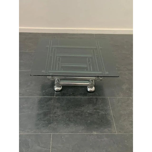 Coffee Table in Steel & Smoked Glass, 1970s For Sale - Image 4 of 13