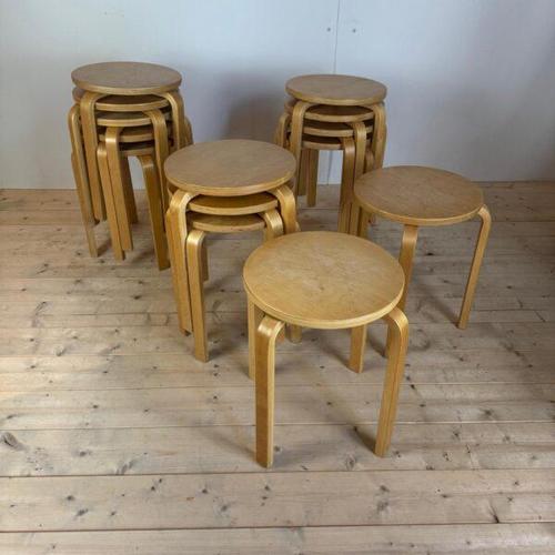 Vintage Oak Wooden Stool For Sale - Image 6 of 7