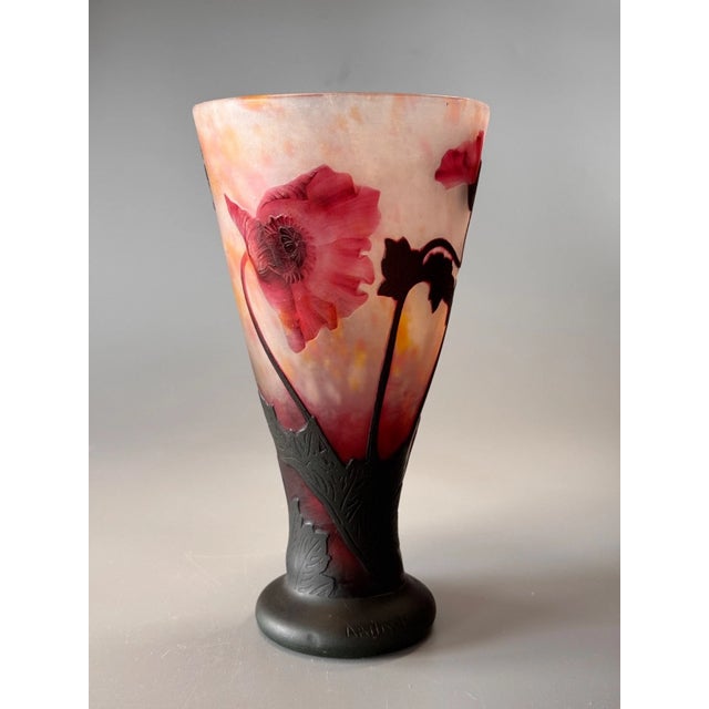 Art Nouveau Daum Nancy, Wonderful Poppy Vase. Circa 1900 For Sale - Image 3 of 15