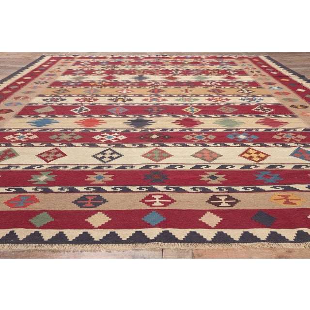 Red Late 20th Century Vintage Persian Shiraz Tribal Kilim Rug, 09'10 X 12'11 For Sale - Image 8 of 10