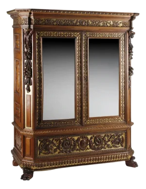 1800's Monumental, French Rena. Revival, Carved, Mirrored 96” Armoire!!